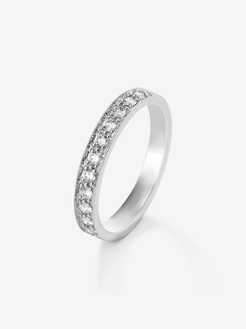 18K White Gold Half Eternity Engagement Ring with 0.38ct Diamond Band. image number 0