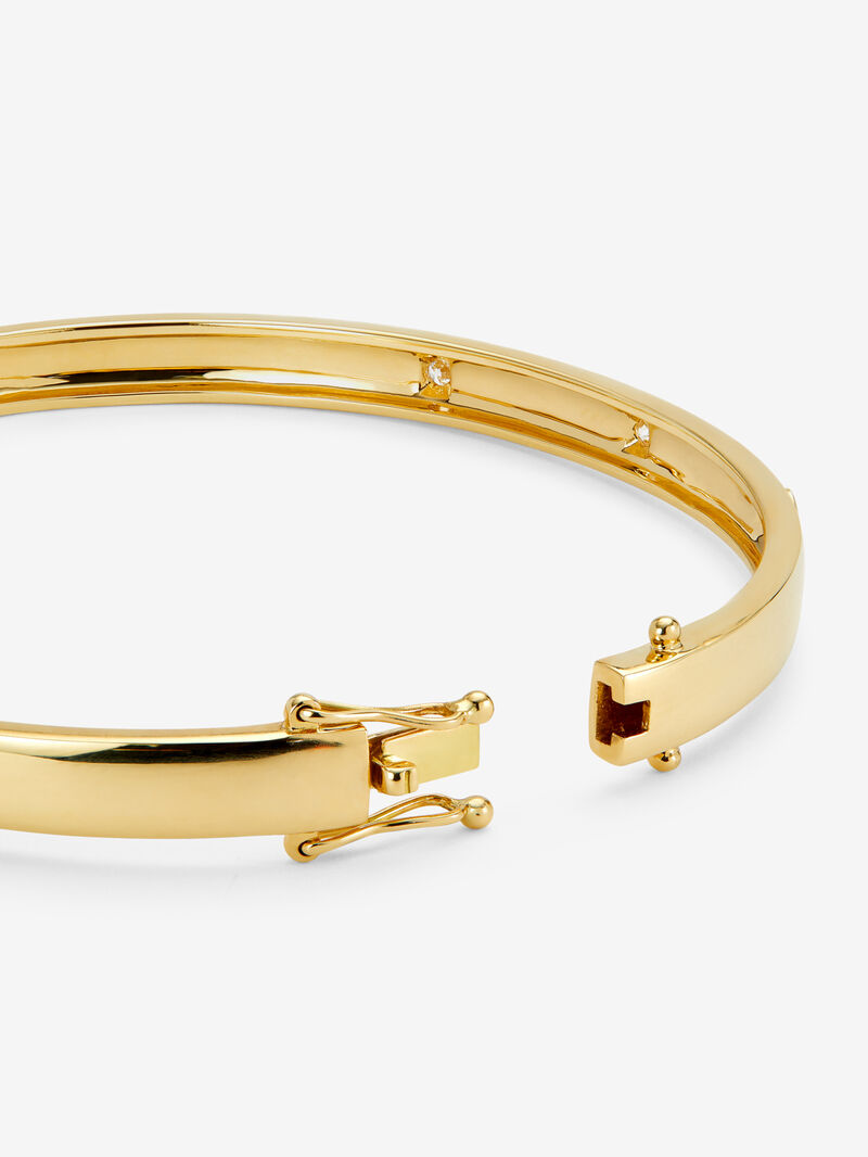 Rigid 18K yellow gold bracelet with white diamonds in 0.13 cts image number 4