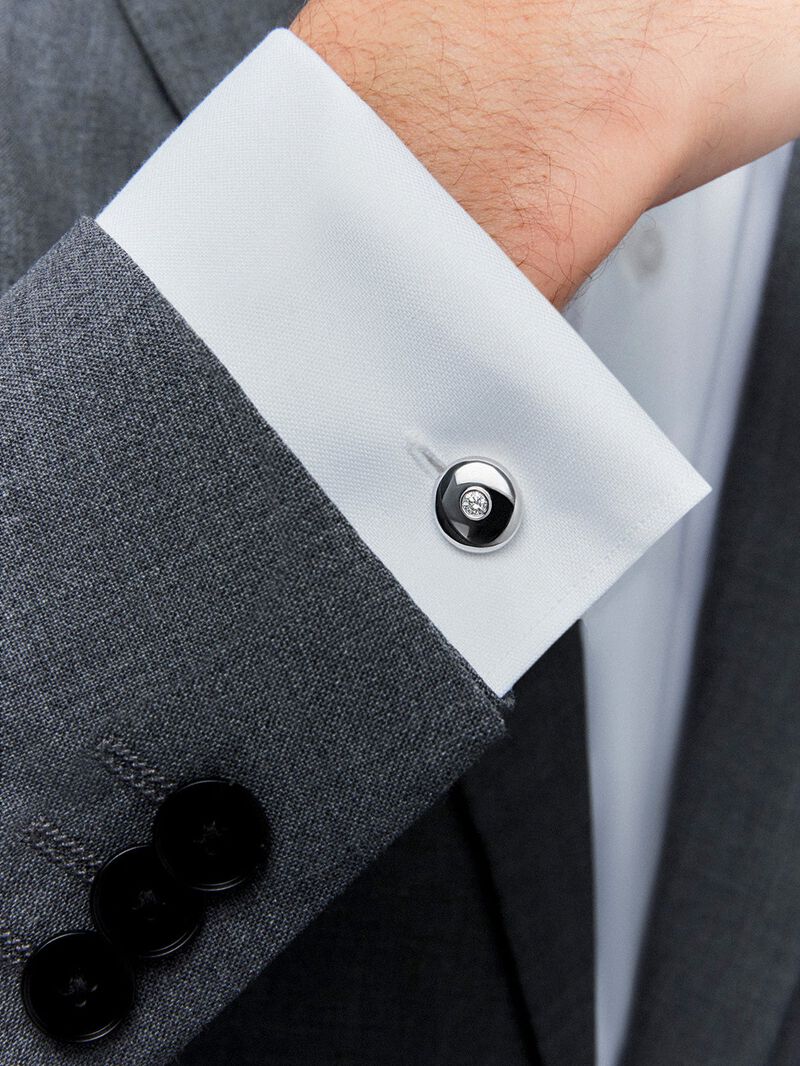 White Gold and Diamond Cufflinks image number 3