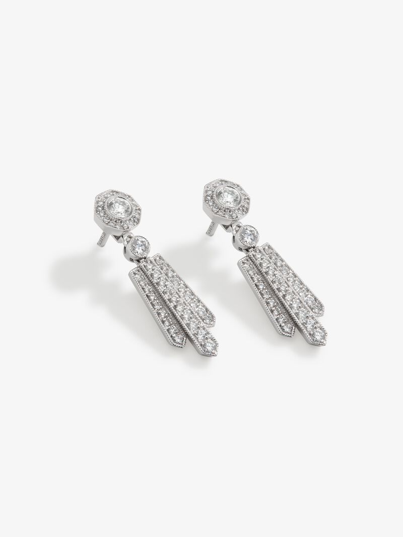 Detachable 18k white slopes with white diamonds in 0.2 cts bright size image number 2