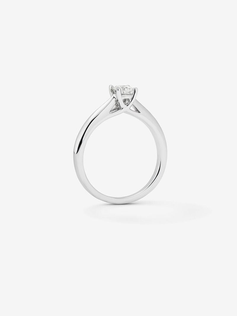 18K white gold solitaire ring with 0.15 ct brilliant cut diamond image number 4
