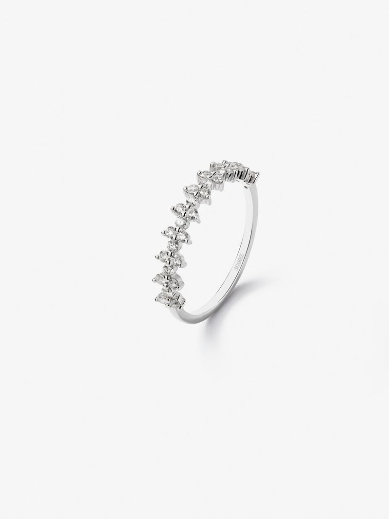 18K white gold ring with 30 brilliant-cut diamonds with a total of 0.38 cts image number 0