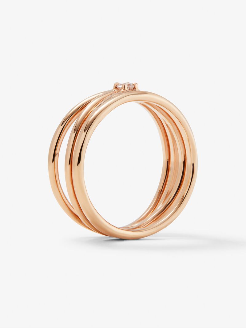 18K rose gold multibrazo ring with white diamond in bright size image number 3