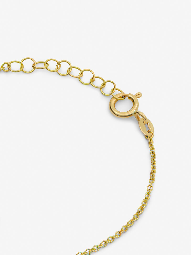 18K yellow gold bracelet with a 0.08 ct brilliant-cut diamond, in a maple leaf design image number 2