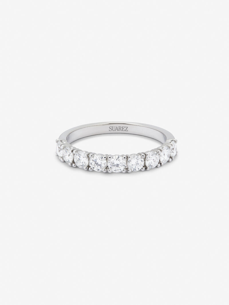 18K White Gold Engagement Ring with Diamonds image number 2