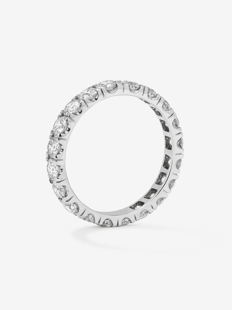 Entire 18K white gold ring with 20 brilliant-cut diamonds with a total of 2 cts image number 4