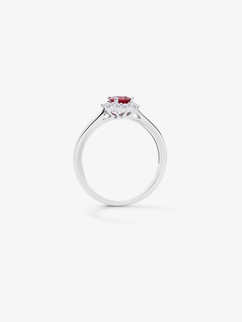 18K White Gold Ring with 0.25 cts oval blub and white diamonds of 0.12 cts image number 4