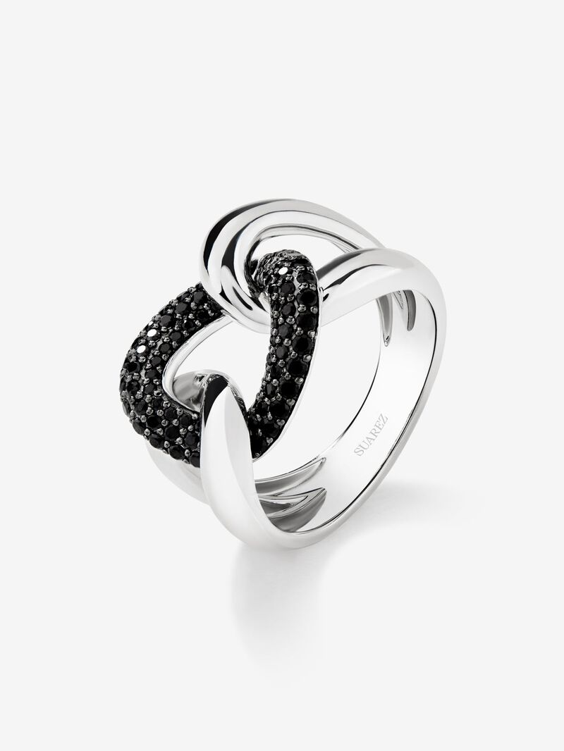 Ring with 925 silver knot with spinels image number 0