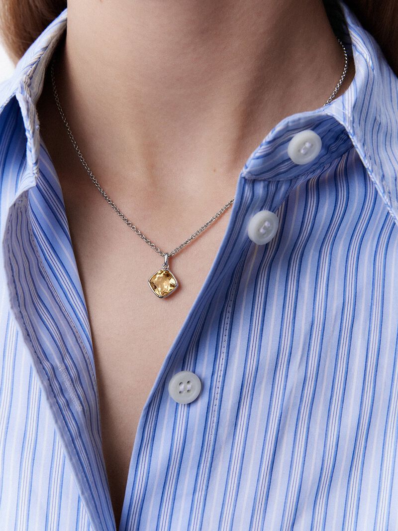 925 silver pendant with citrine quartz in cushion cut image number 3