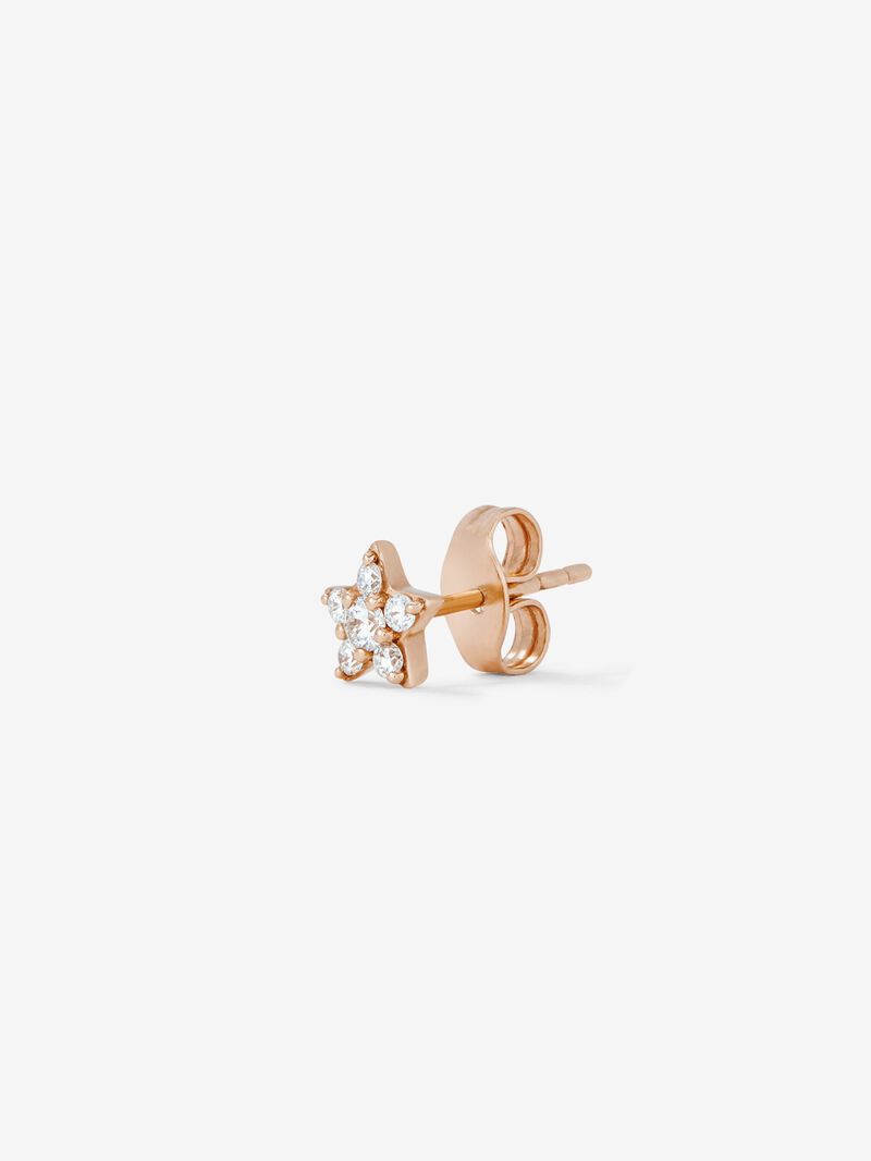 Individual 18K rose gold earring with 6 brilliant-cut diamonds with a total of 0.11 cts image number 1