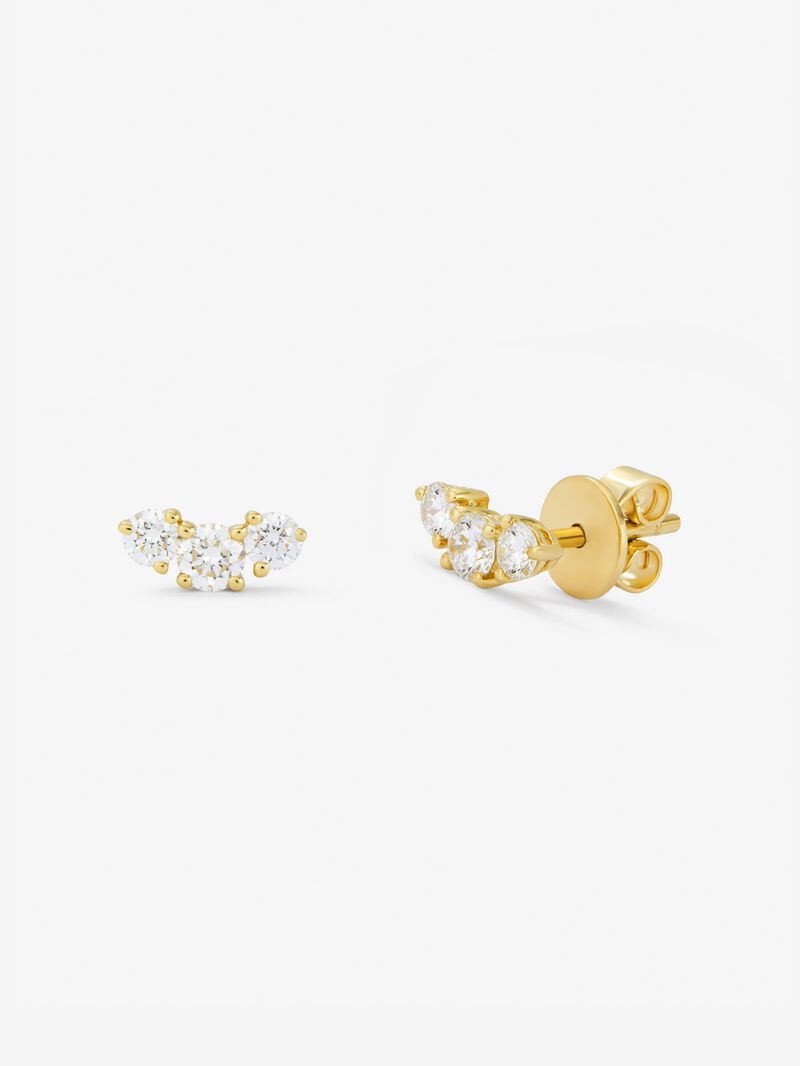 18K yellow gold earrings with white diamonds of 0.58 cts image number 0