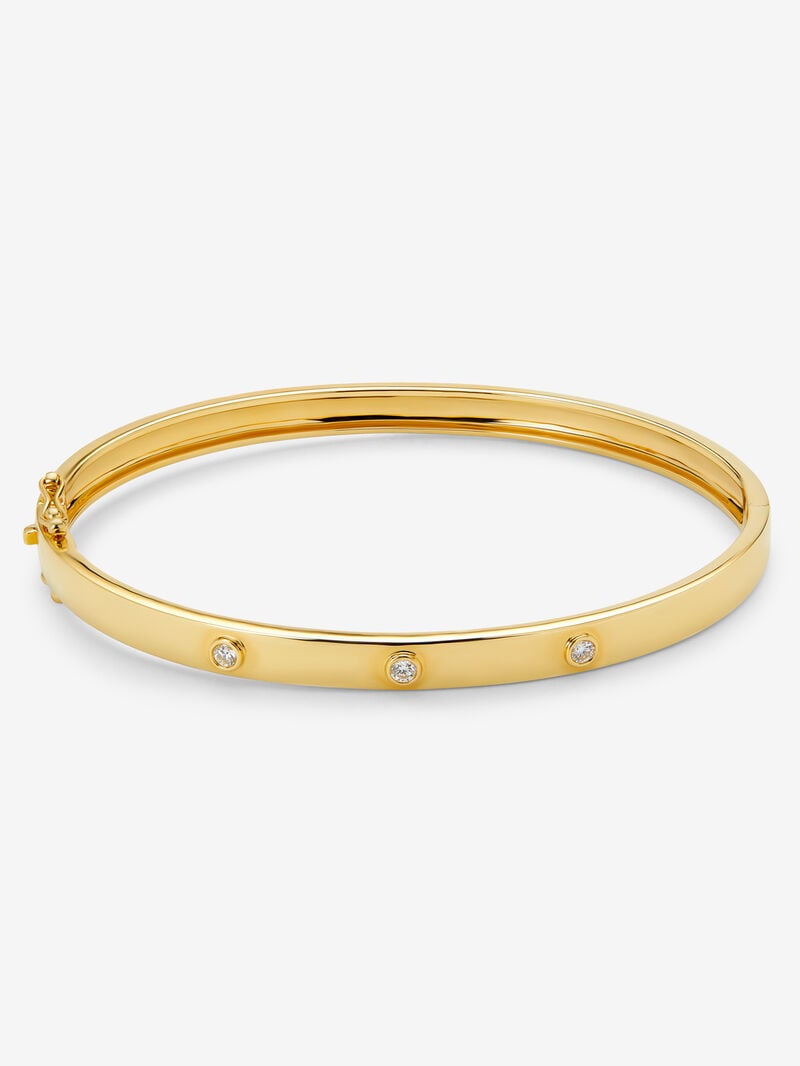 Rigid 18K yellow gold bracelet with white diamonds in 0.13 cts image number 0