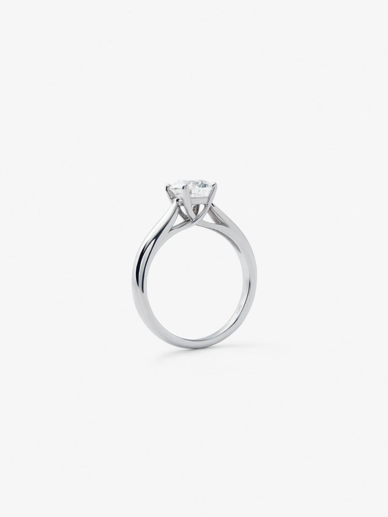 White gold engagement ring with diamond image number 4
