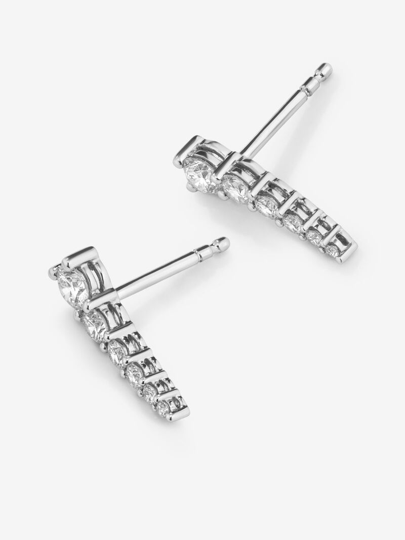 18K White Gold Climber Earrings with Diamonds image number 2