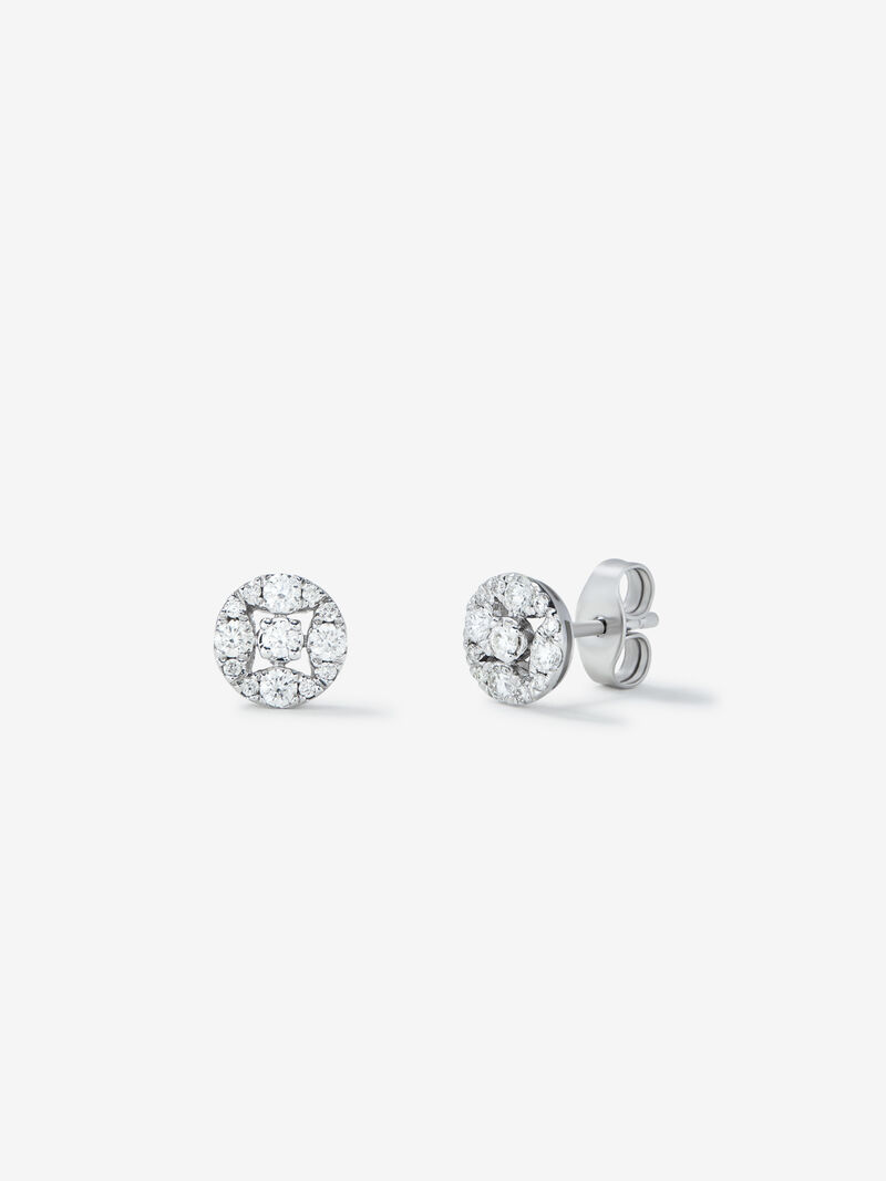 18k white gold earrings and diamonds image number 0