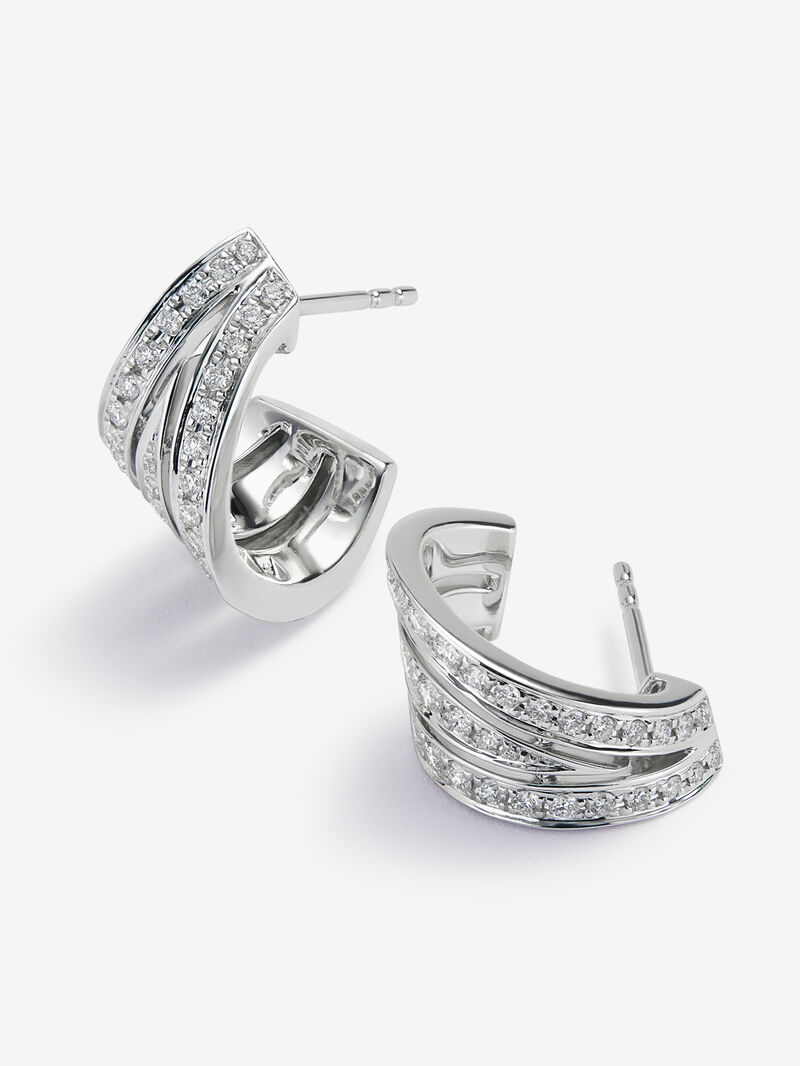 18K white gold earrings with paved brilliant-cut diamonds with a total of 0.52 cts image number 2