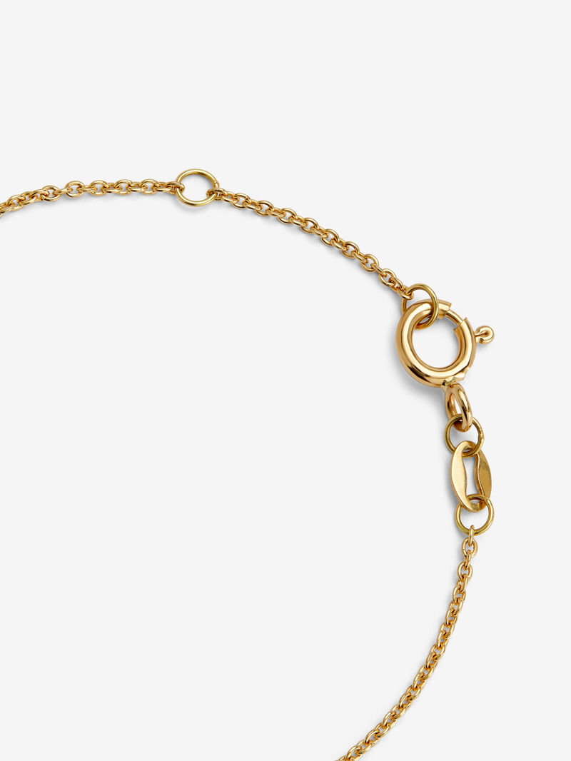 18K yellow gold bracelet with a 0.11 ct brilliant-cut emerald, in a maple leaf design. image number 4
