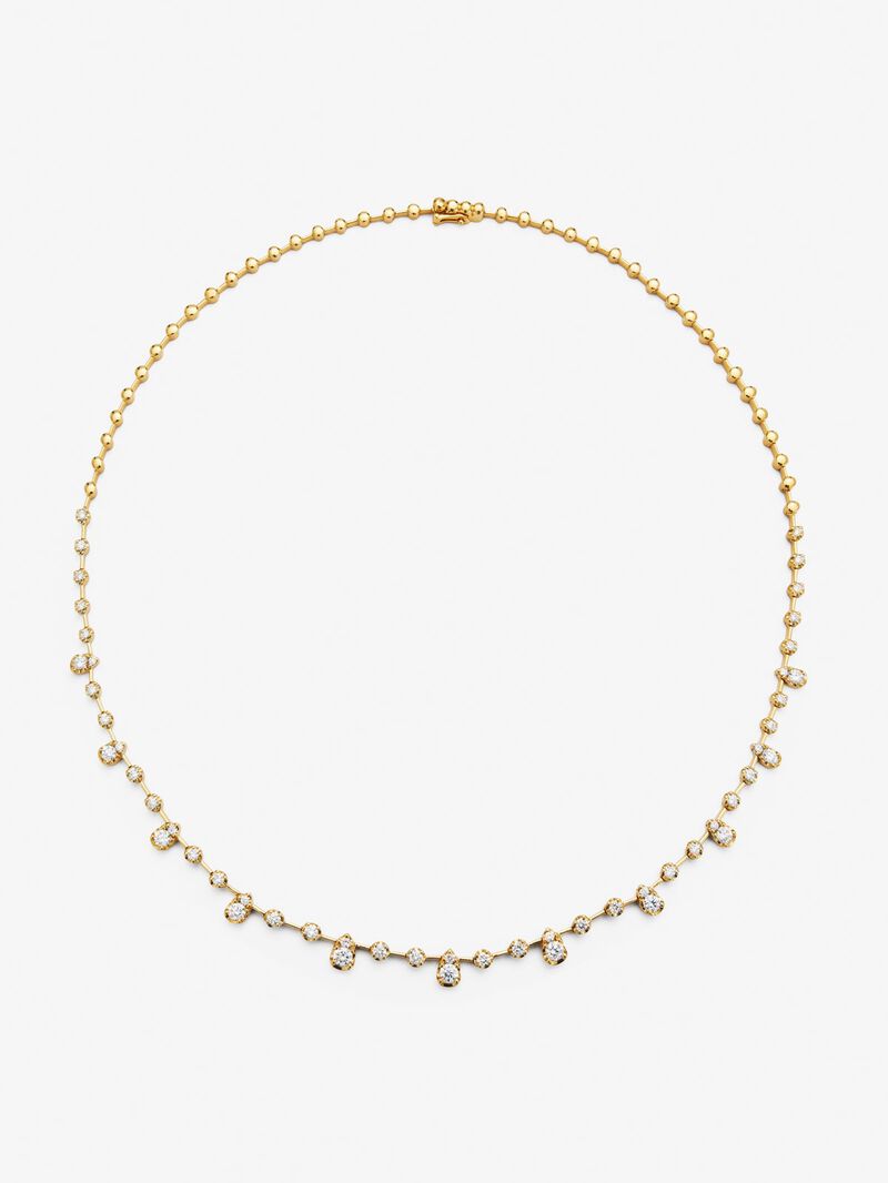 18K yellow gold necklace with 62 brilliant-cut diamonds with a total of 2.61 cts image number 0