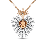 Colgante corazón de oro rosa y oro blanco de 18kt con diamantes y zafiros rosas, PT17003-OBORZRDDM_V