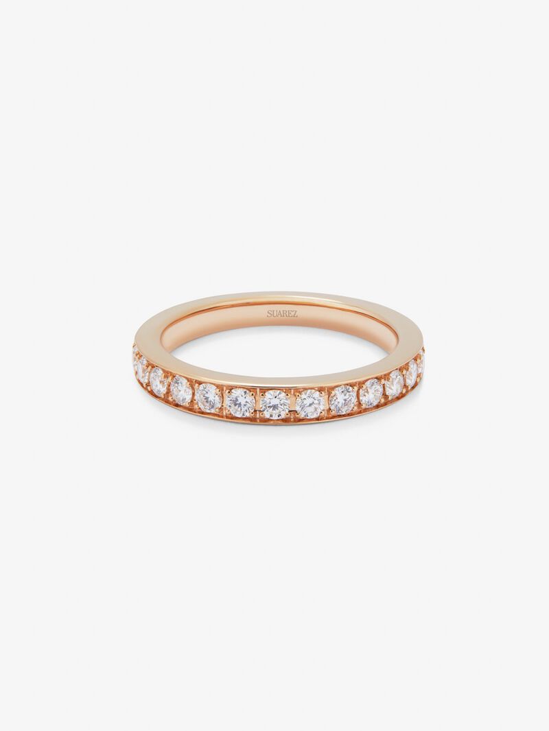 Half ring in 18K rose gold with 16 brilliant-cut diamonds with a total of 0.24 cts image number 2