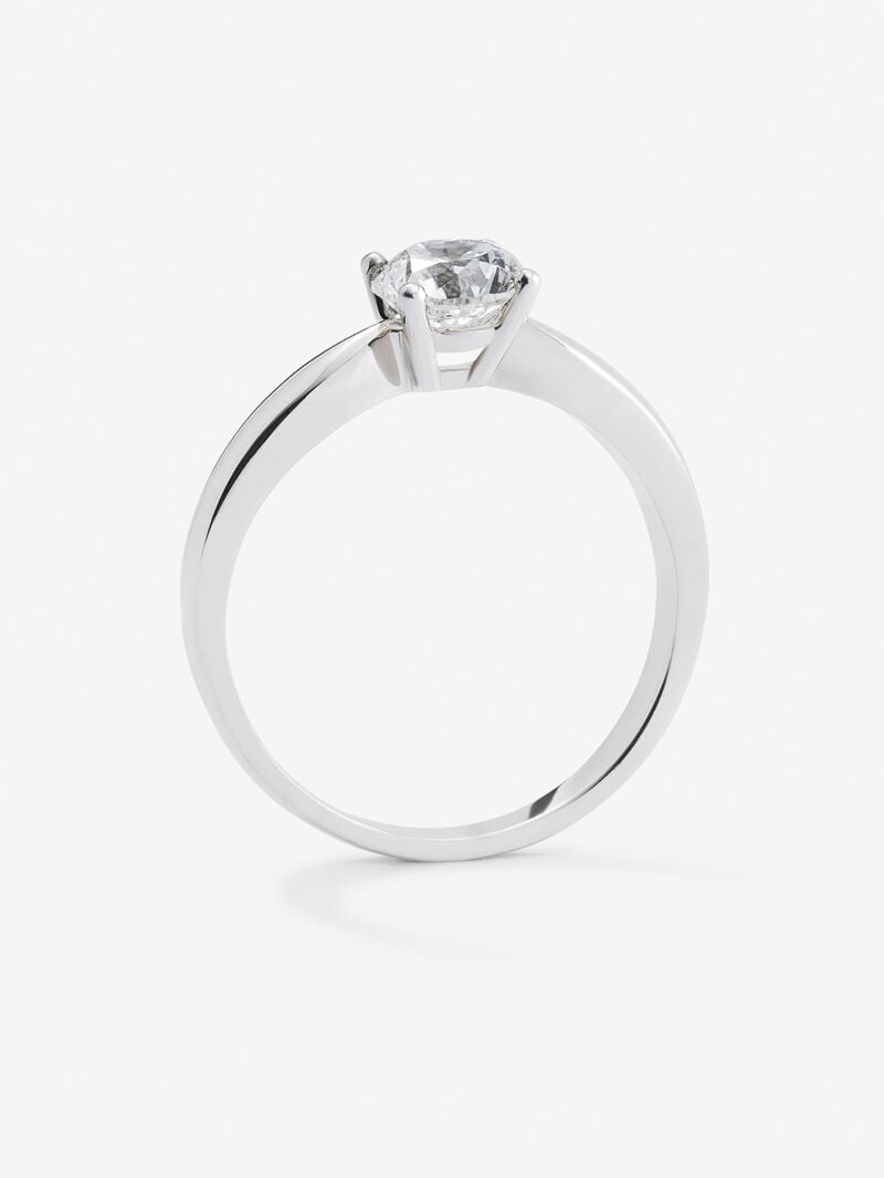 18K white gold solitaire engagement ring with diamond image number 4