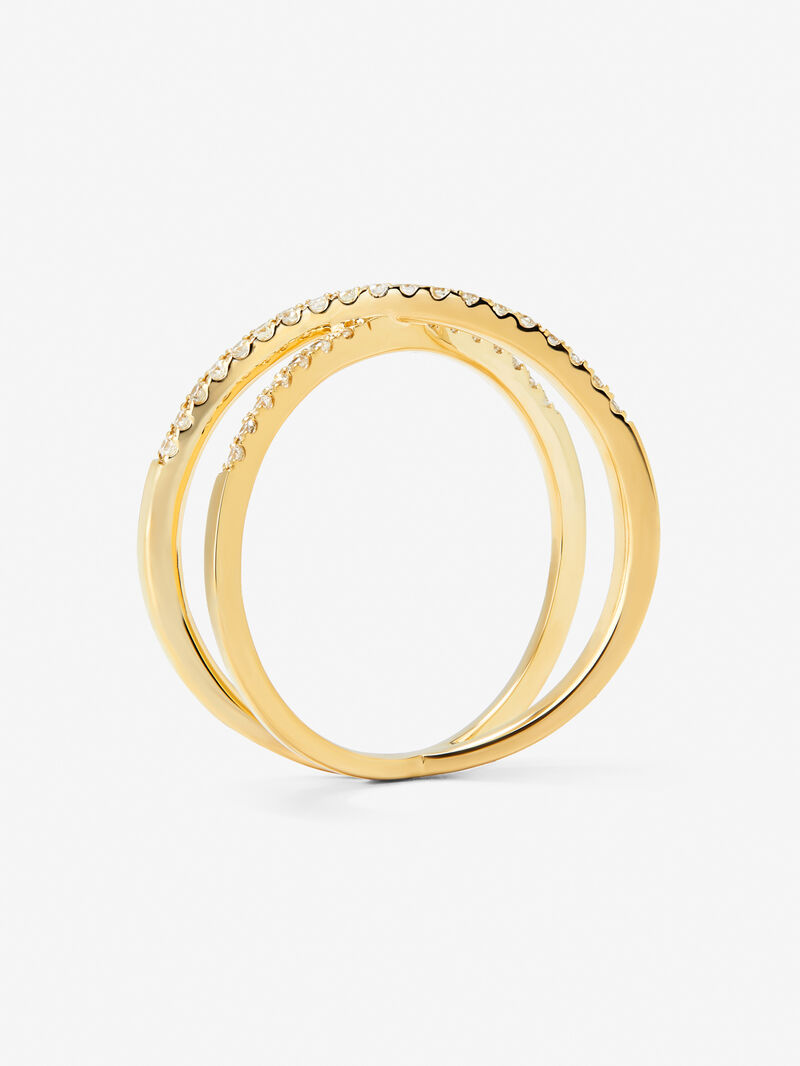 18K yellow gold cross ring with 33 brilliant-cut diamonds with a total of 0.2 cts image number 4