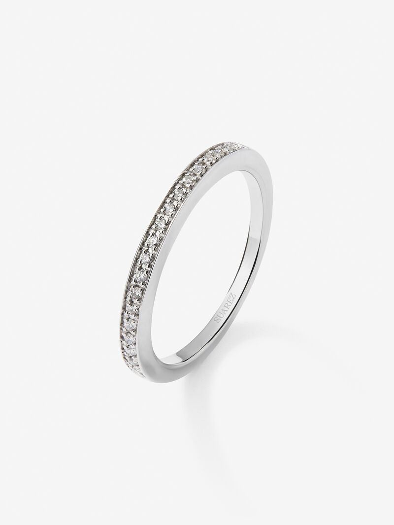 Half ring in 18K white gold with 19 brilliant-cut diamonds with a total of 0.1 cts image number 0