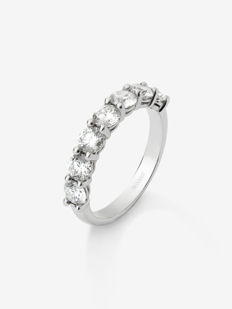 Half ring in 18K white gold with 8 brilliant-cut diamonds with a total of 1.6 cts image number 0