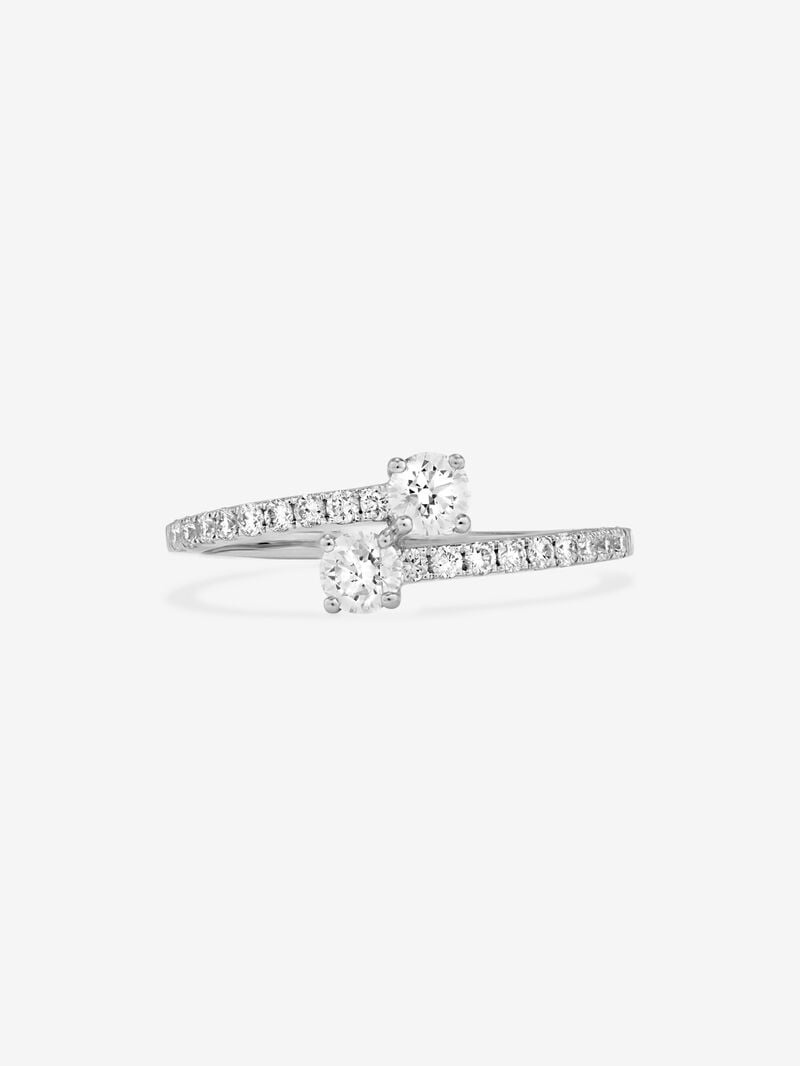 You and Me ring in 18K white gold with 20 brilliant-cut diamonds with a total of 0.49 cts image number 2