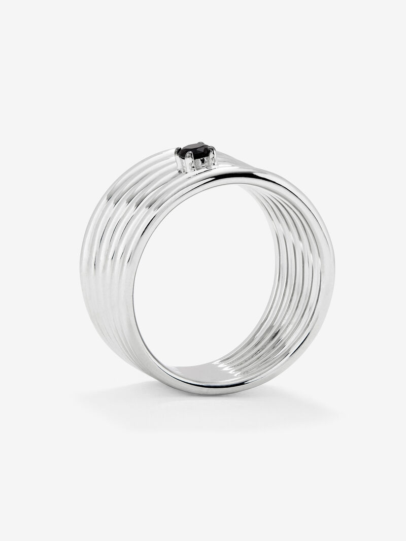 925 silver multi-arm ring with brilliant-cut black spinel image number 4