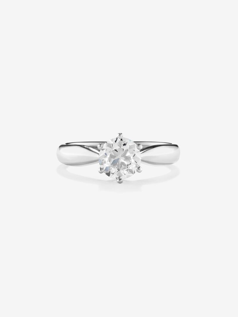 White gold engagement ring with diamond image number 2