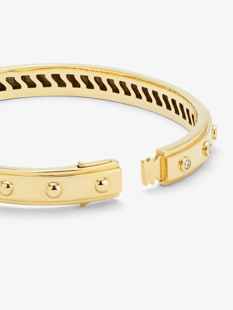 Rigid 18K yellow gold bracelet with 11 brilliant-cut diamonds with a total of 0.36 cts image number 4
