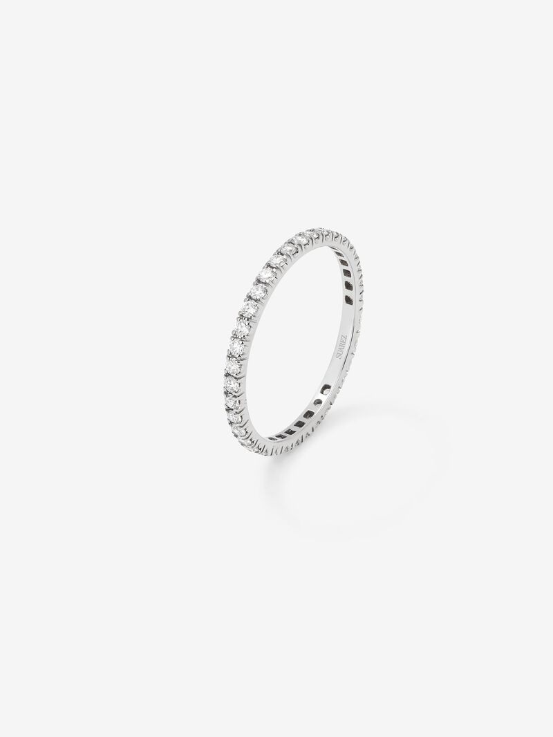 18K white gold solitaire ring with 0.73 ct brilliant cut diamonds image number 0