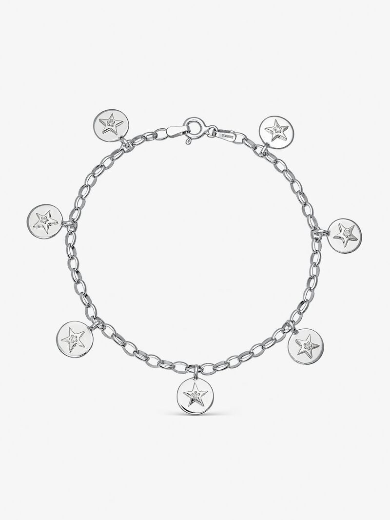 Silver bracelet with diamonds image number 0