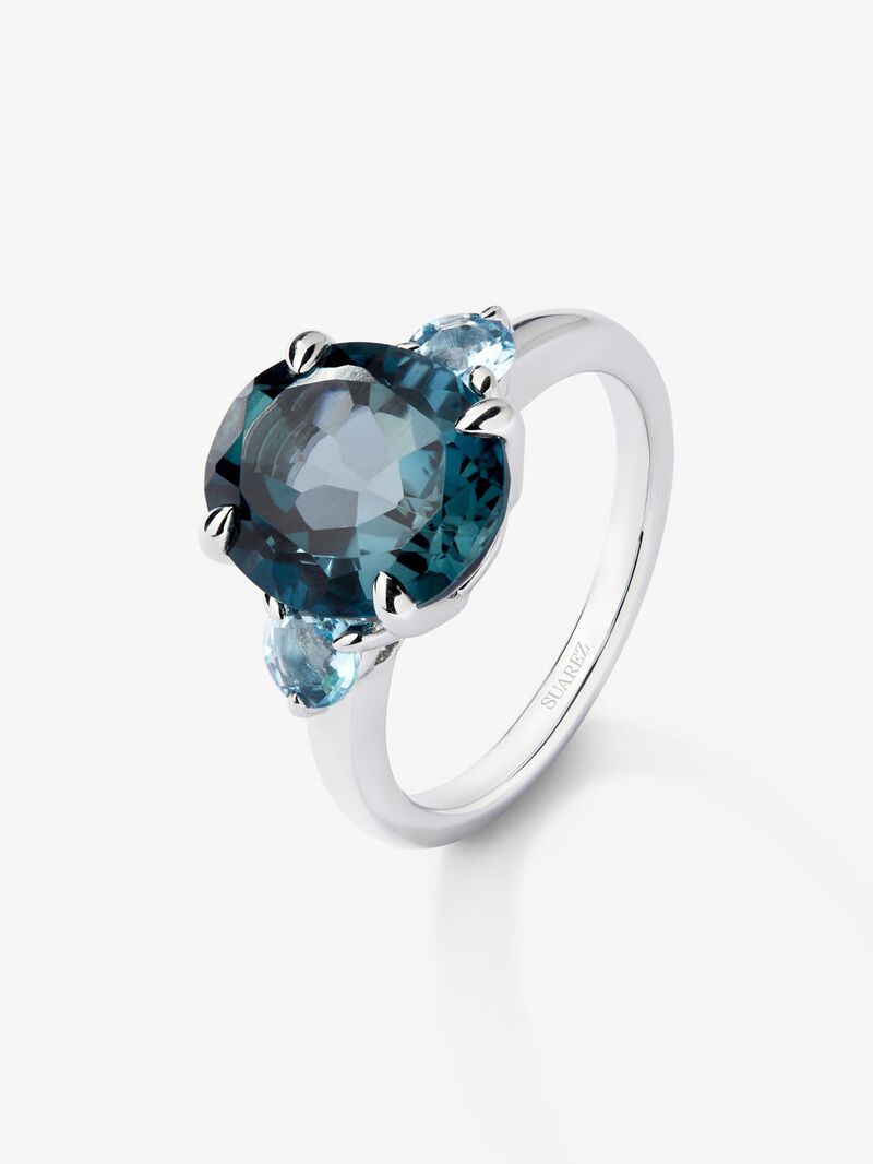 925 Silver Tiego Ring with London Blue Top image number 0