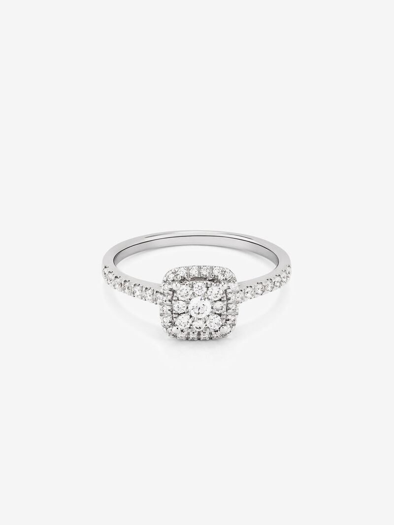 18K white gold ring with 43 brilliant-cut diamonds with a total of 0.31 cts image number 2