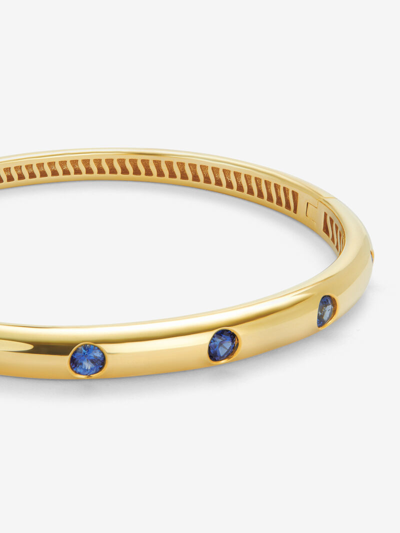 18K yellow gold bracelet with 1.69 ct brilliant-cut blue sapphires image number 2