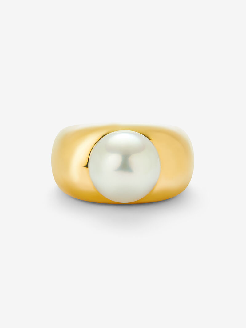 18K yellow gold ring with 10mm Australian pearl image number 2