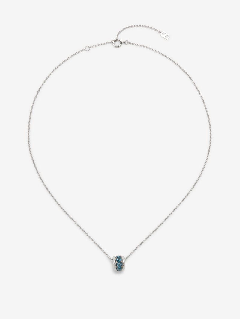 925 silver pendant with brilliant cut London blue topaz pave image number 0