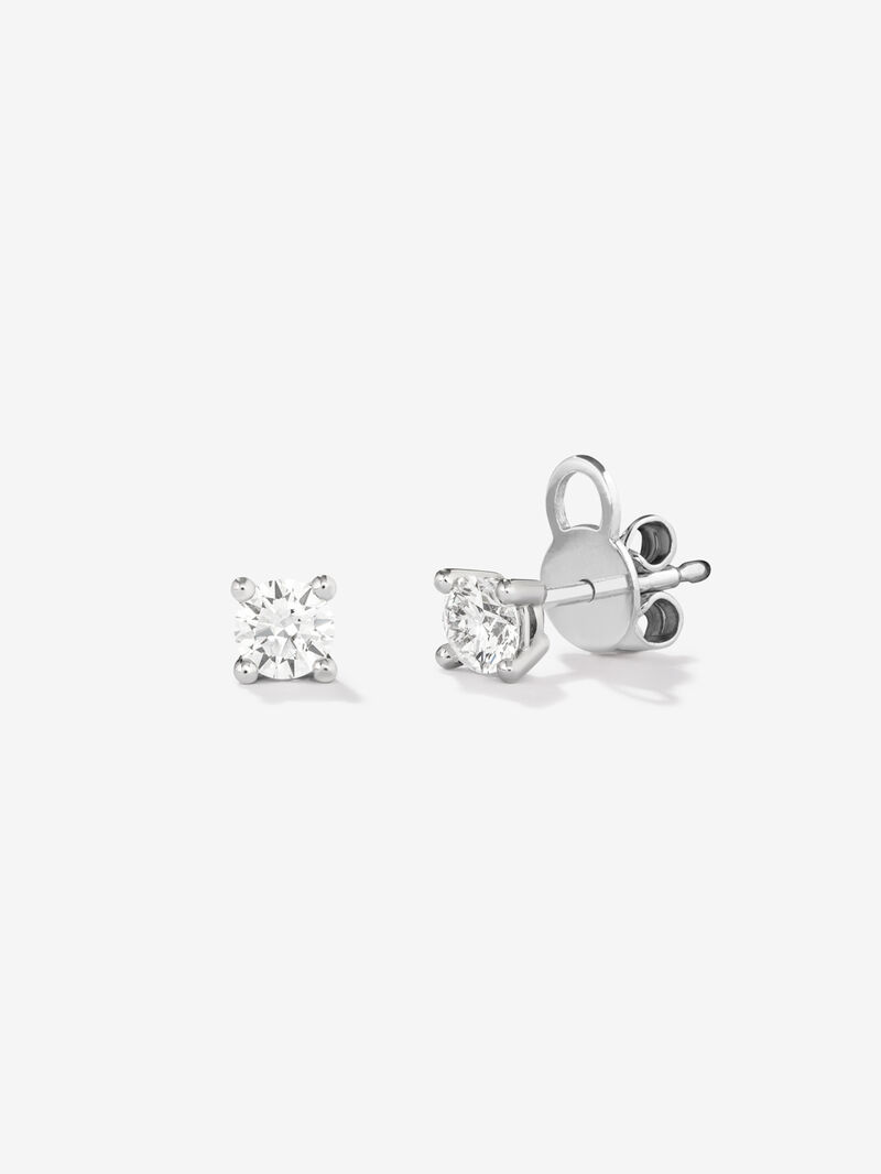 Solitary 18k white gold earrings with white diamonds of 0.6 cts image number 0
