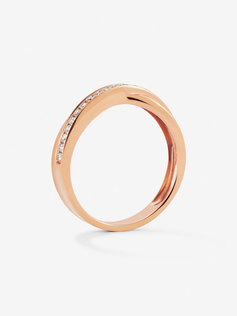 18K rose gold cross ring with 23 brilliant-cut diamonds with a total of 0.18 cts image number 4