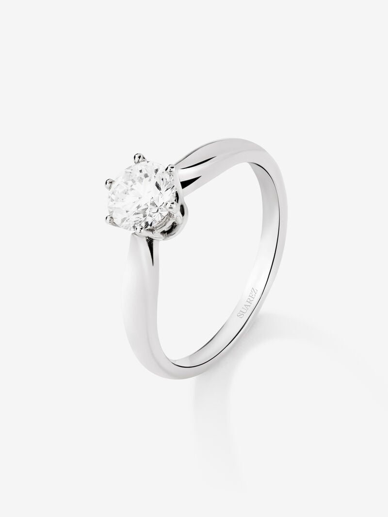 18K white gold solitaire ring with 0.4 ct brilliant cut diamond image number 0