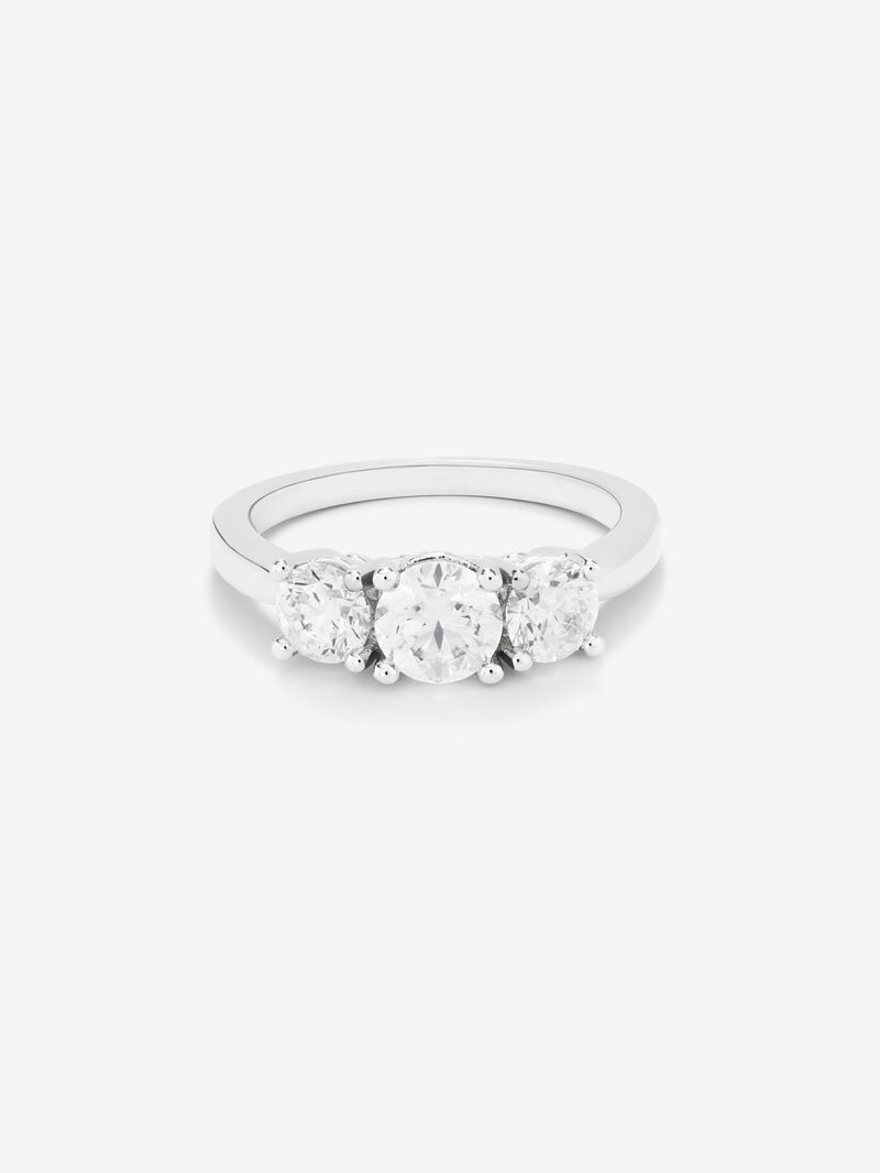 18K White Gold Tiego Ring with white 1.5 cts bright size diamonds image number 2
