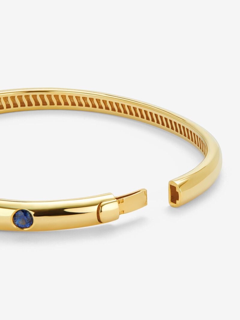 18K yellow gold bracelet with 1.69 ct brilliant-cut blue sapphires image number 4