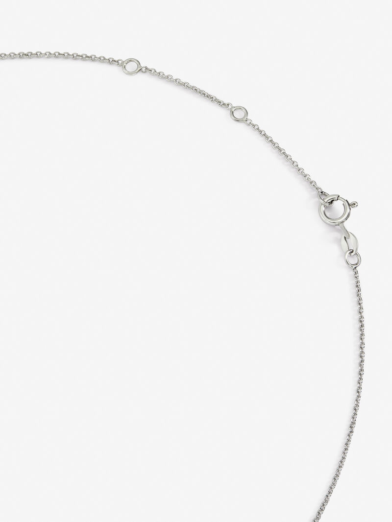 18K White Gold Flower Chain with solitary diamonds and diamond urla image number 4