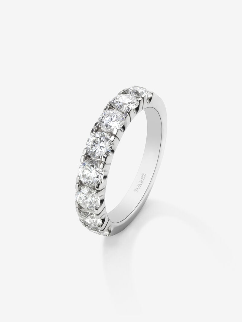 Half ring in 18K white gold with 9 brilliant-cut diamonds with a total of 0.81 cts image number 0