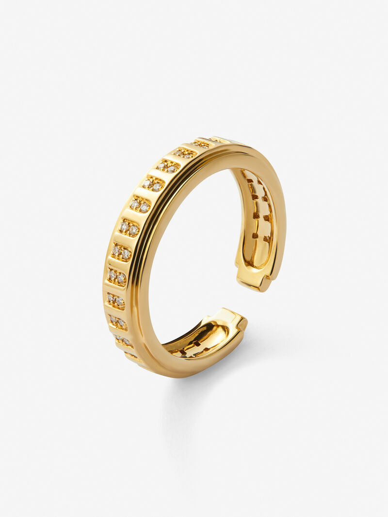 18K yellow gold ring with 50 brilliant-cut diamonds with a total of 0.18 cts image number 1
