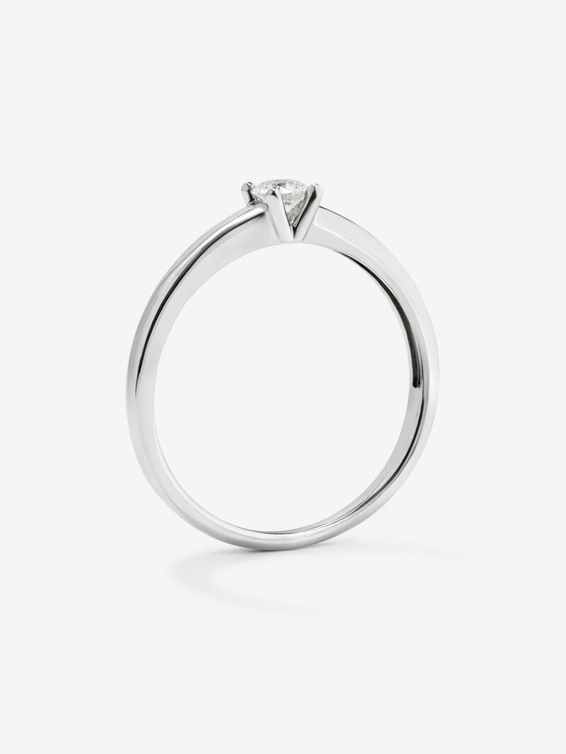 18K white gold solitaire ring with 0.15 ct brilliant cut diamond image number 4