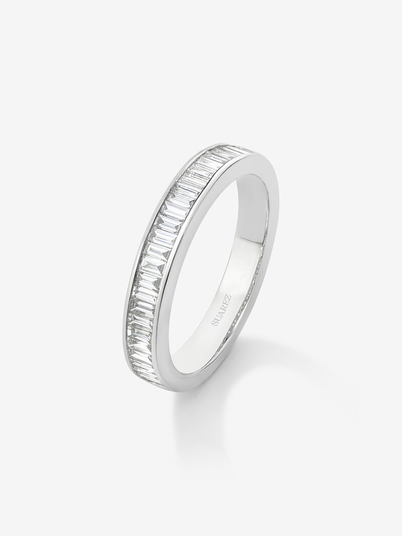 Half ring in 18K white gold with 31 baguette-cut diamonds with a total of 0.5 cts image number 0