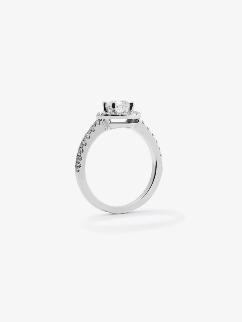 18K white gold ring with central brilliant-cut diamond of 0.7 cts and border and arm with 28 brilliant-cut diamonds with a total of 0.44 cts image number 4